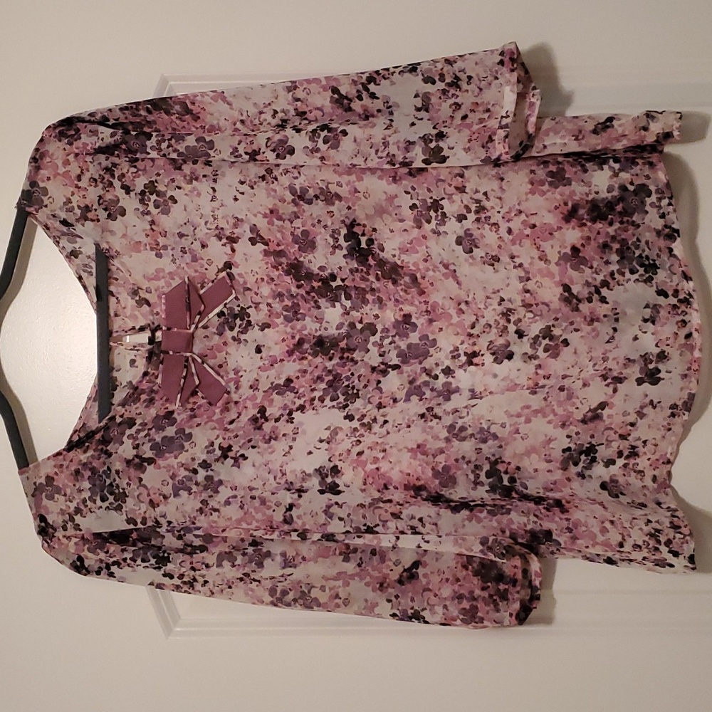 Lauren Conrad Floral Bow Blouse